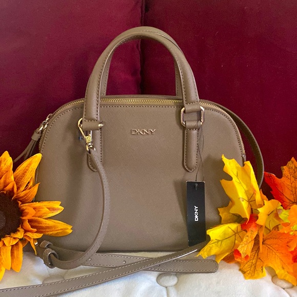 DKNY Bryant Dome Satchel + Crossbody, Khaki - Picture 7 of 12